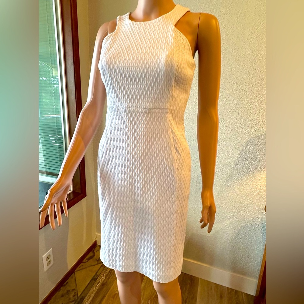 Calvin Klein Textured White Midi Dress